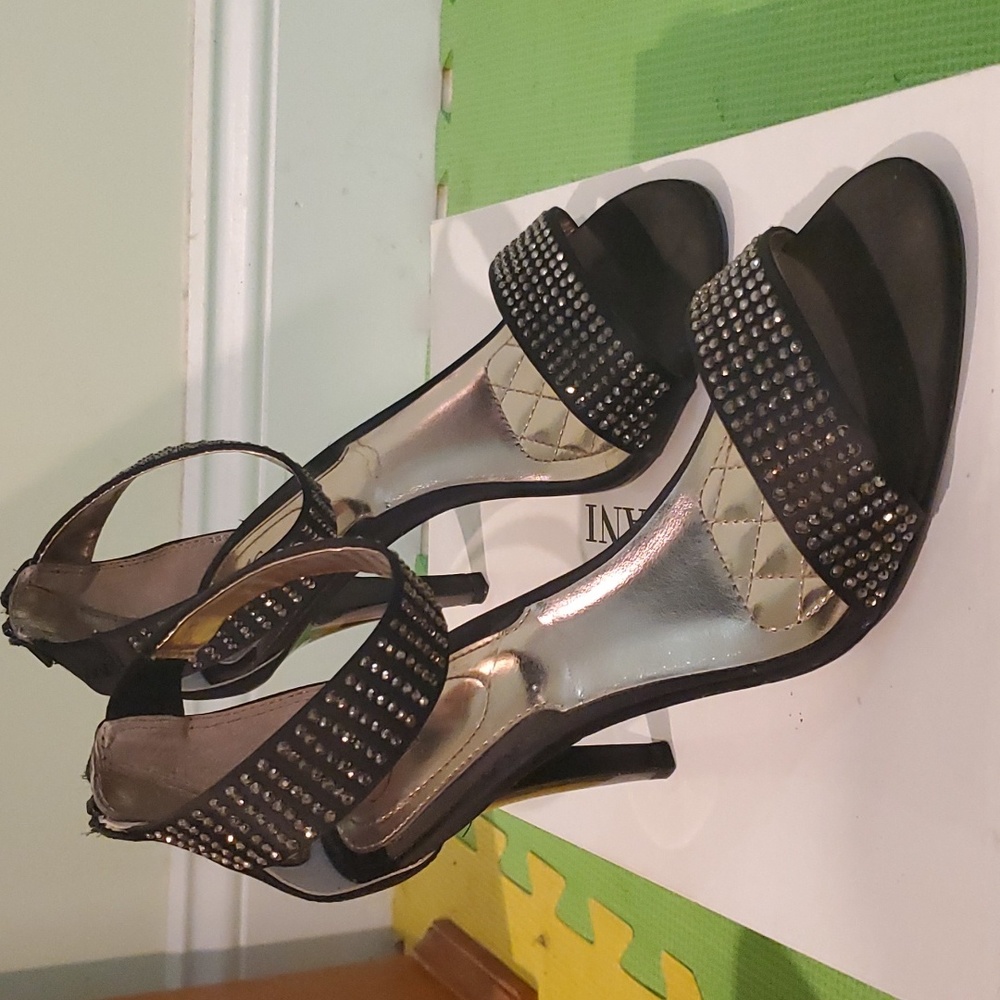 Black strappy heels
